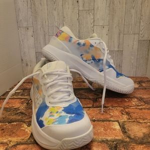 Prince Cross Court 2.0  Hard Court Tennis Shoes, White / Multi ~ Womens Sz 9.5